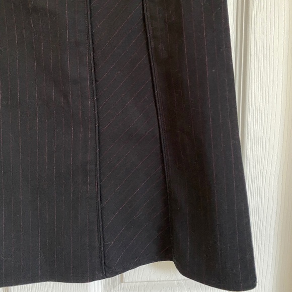 Red Pinstripe Black XS Work Skirt - Picture 2 of 9